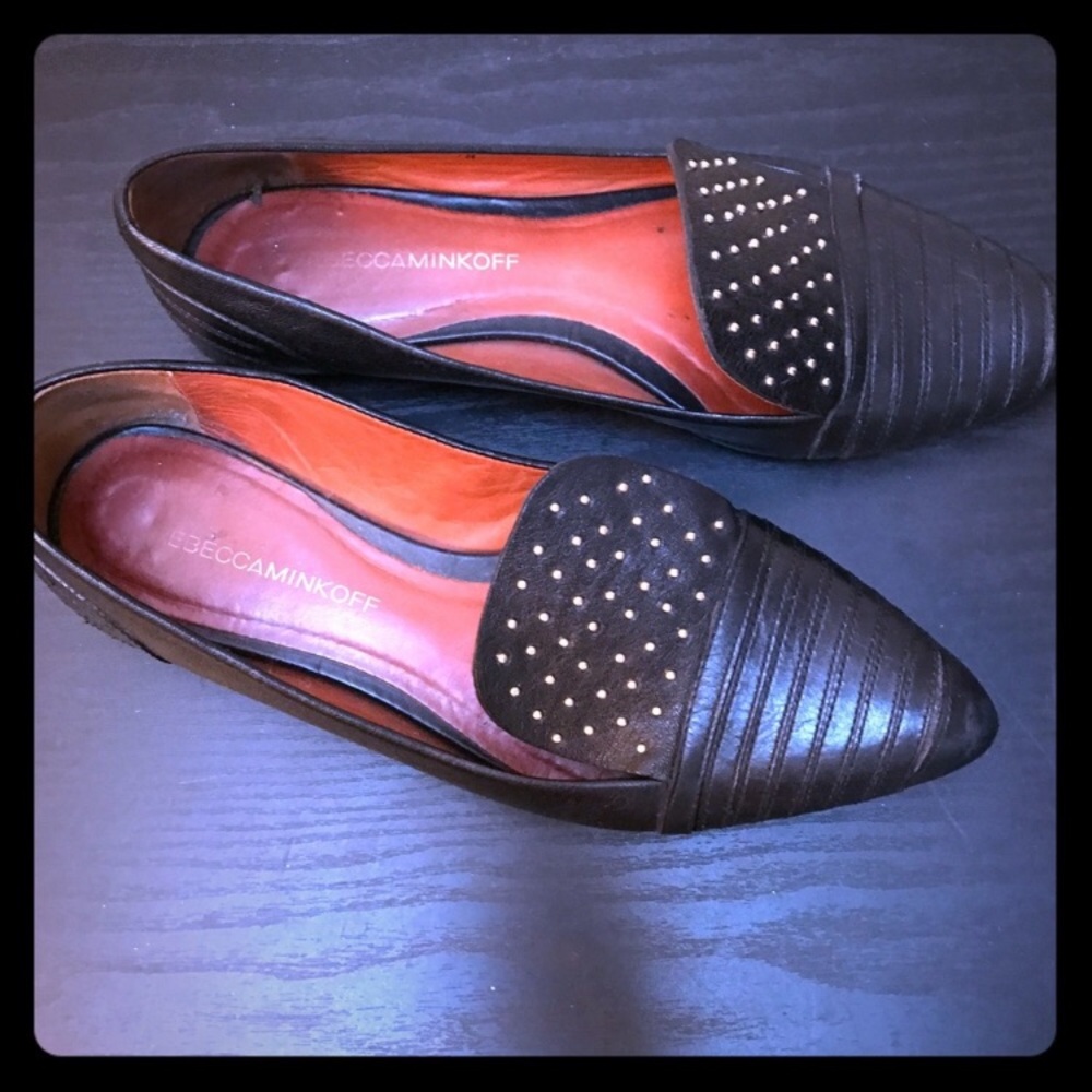 Rebecca Minkoff Black Studded Loafers